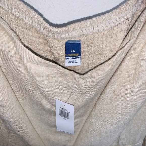 NWT Old Navy Light Tan Linen Blend Midi Dress 3X - Picture 4 of 5